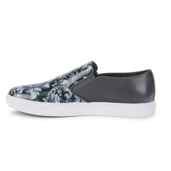 NEW $258 Robert Graham Riverland Shoes!  10.5  Gray With Skulls & Floral Design
